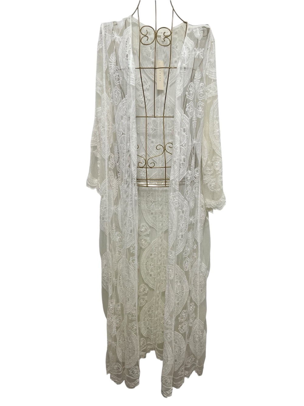 Adiva NWT Cotton Lace Duster Kimono Size Medium